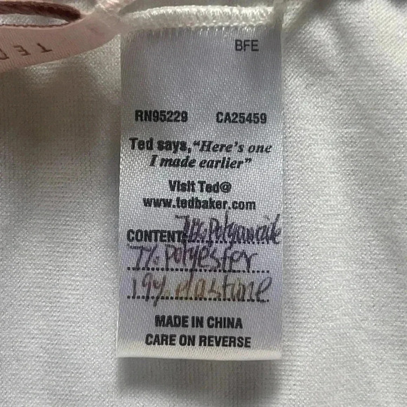 NWT Ted Baker London Women's 2 Bikini Swim Bottom Beach Lake Ivory Gold Metallic - Picture 8 of 11